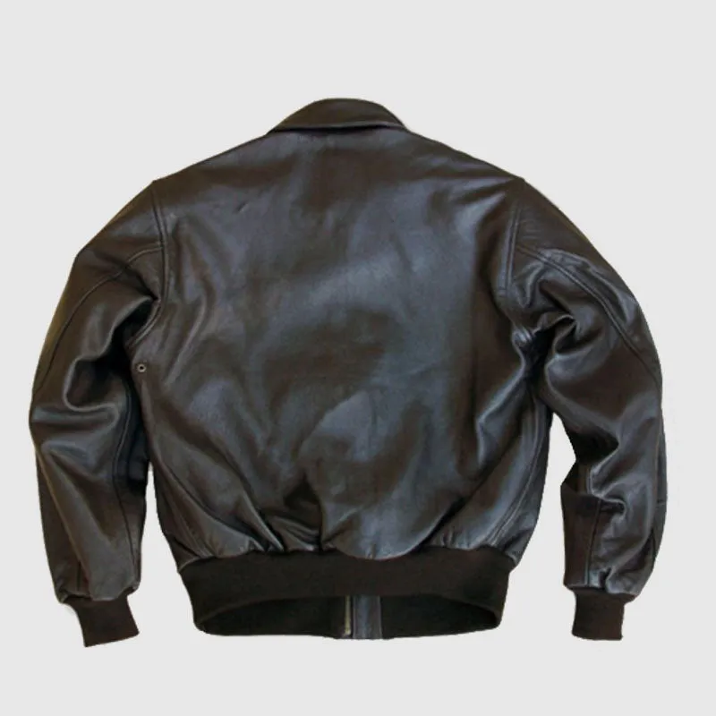 New Style Cooper Original Modern A-2 Leather Flight Brown Jacket