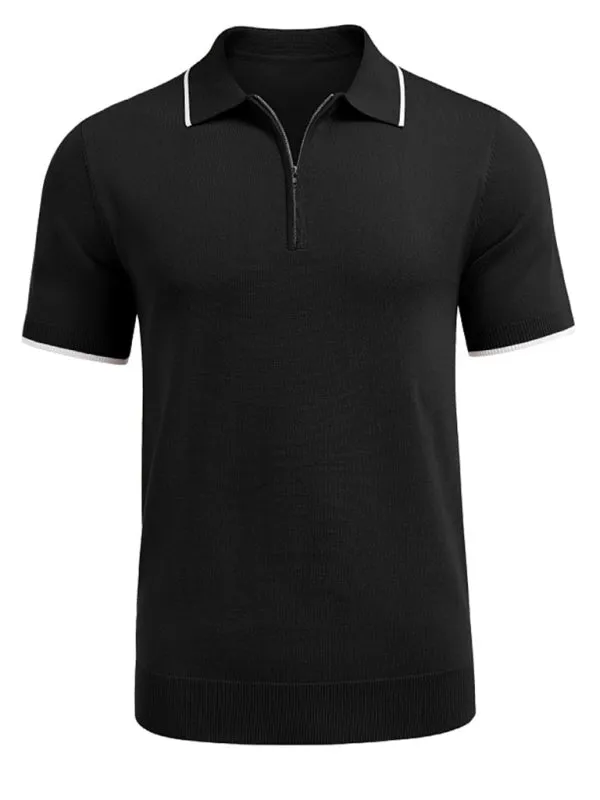 New style zipper sweater casual business polo shirt