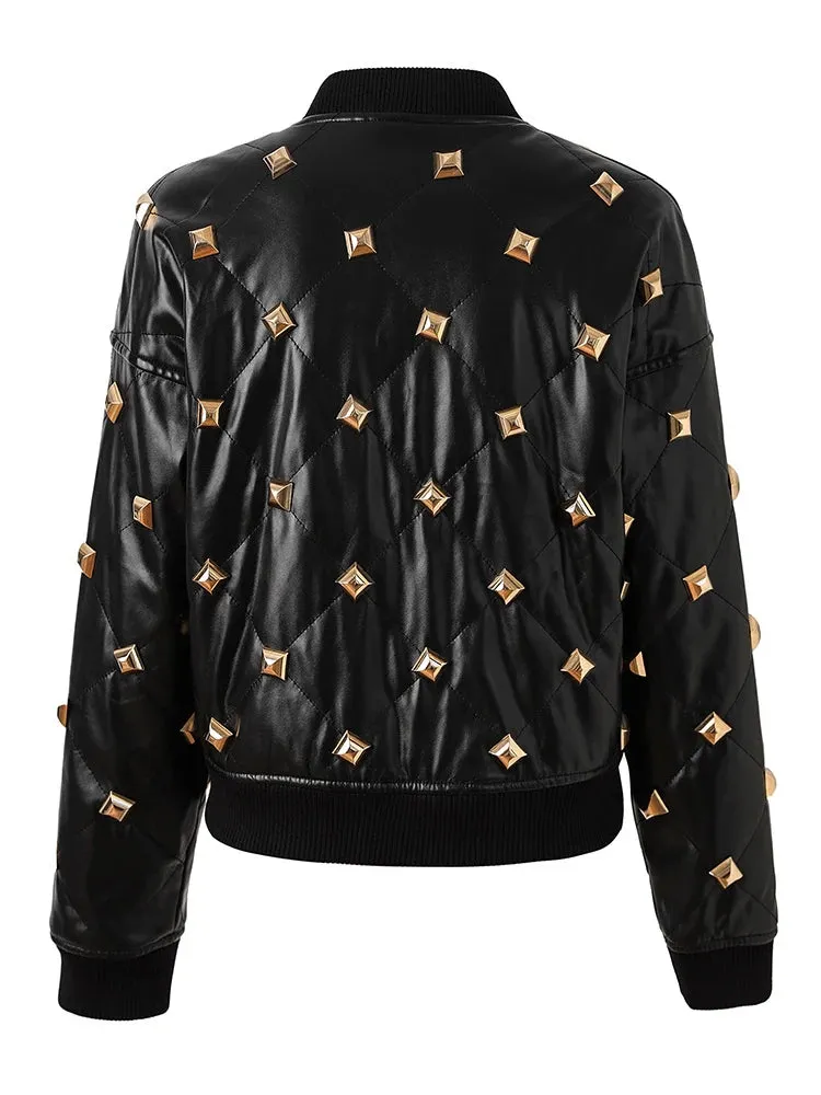 Pre Order:  Diamond Quilted Press Studs Jacket