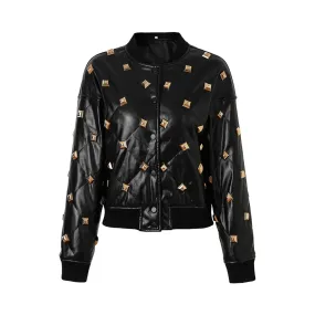 Pre Order:  Diamond Quilted Press Studs Jacket