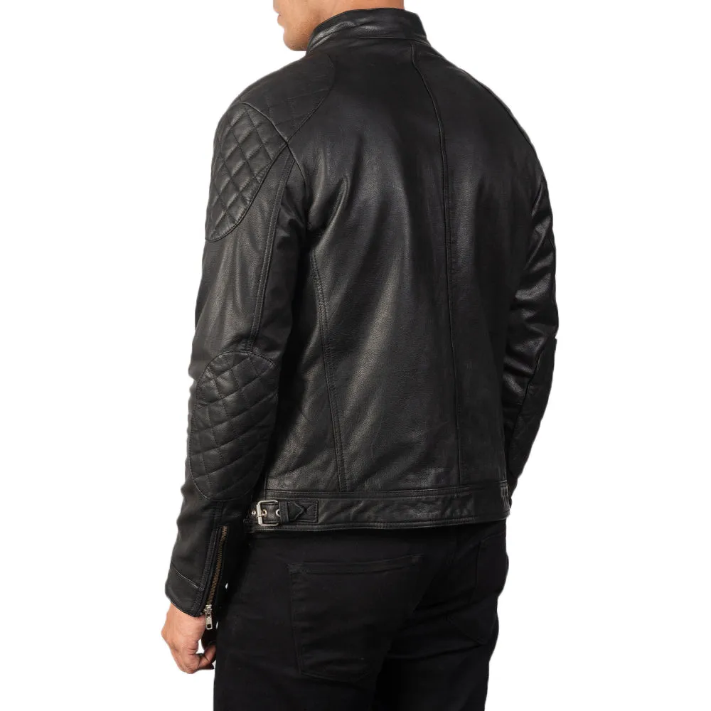 Premium Black Goatskin Leather Biker Jacket