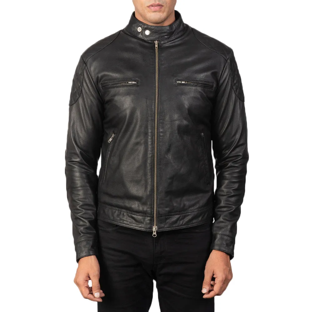 Premium Black Goatskin Leather Biker Jacket