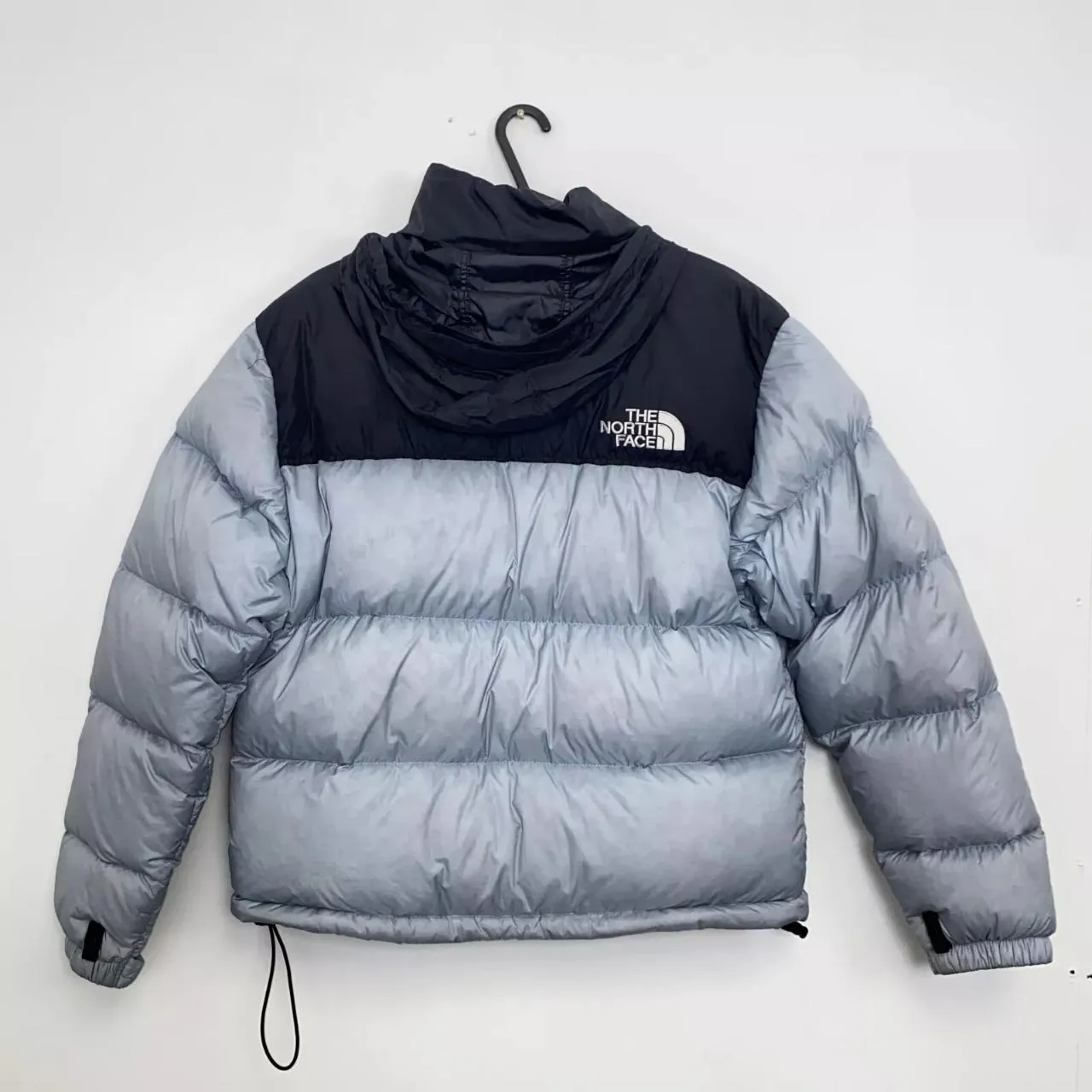 Preowned The North Face Womens 700 Down 1996 Retro Puffer Jacket Size L Light Blue Black