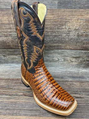 Q6074 Men's Alligator Print Square Toe Western Boot by Cowtown