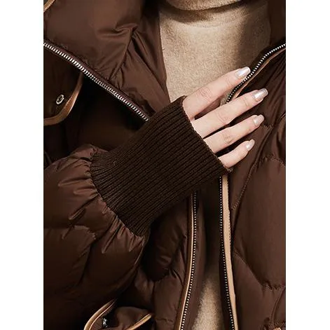 Quilted Thickened Zip-Up Down Jacket