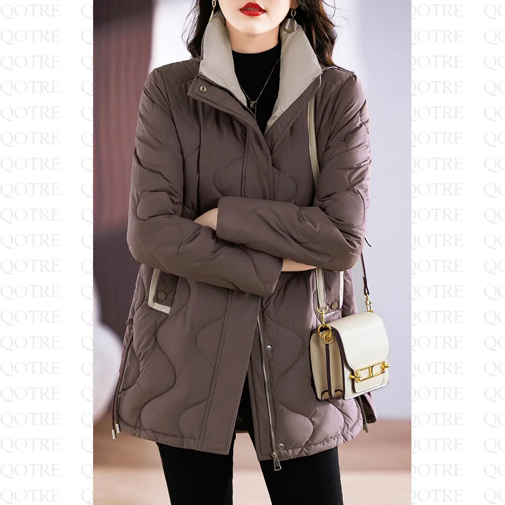 Quilted Thigh-Length Classic Puffer Jacket