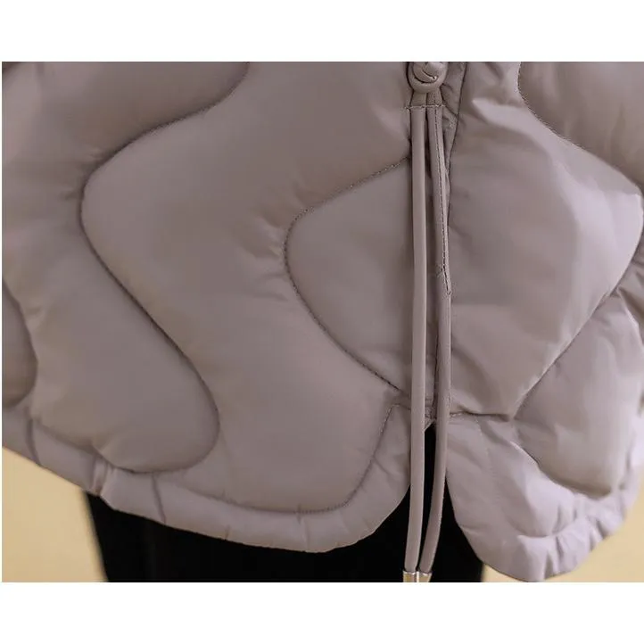 Quilted Thigh-Length Classic Puffer Jacket