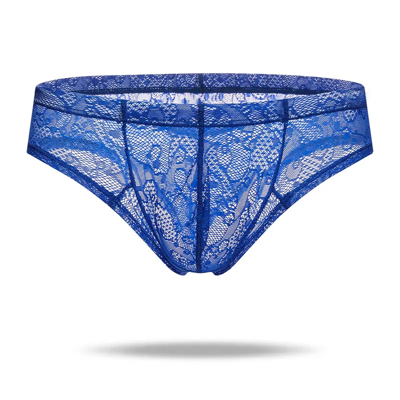 Sexy Translucent Lace  Elastic Nylon Men's Brief