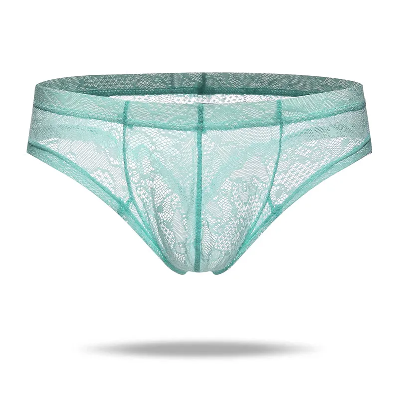 Sexy Translucent Lace  Elastic Nylon Men's Brief