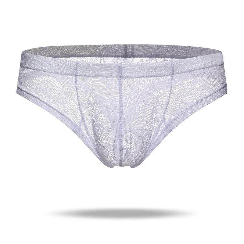 Sexy Translucent Lace  Elastic Nylon Men's Brief