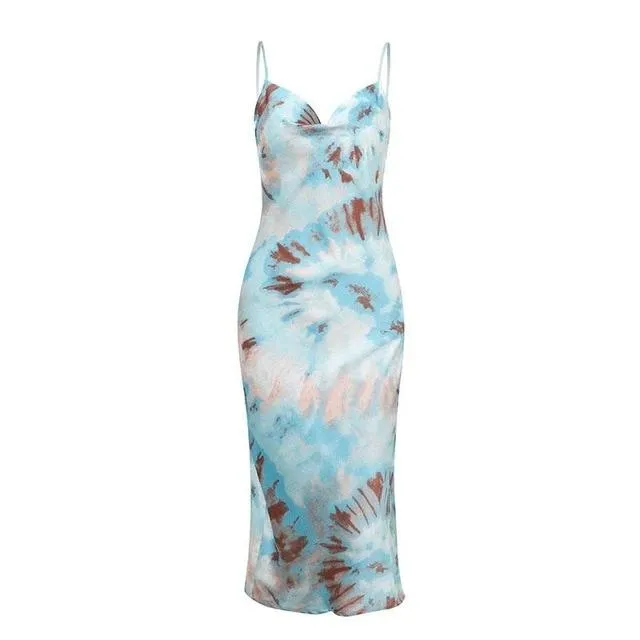 Sleeveless Sexy Floral Print Dye Spring Beach Summer Dress