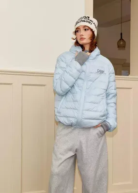 Solid Color Hooded Puffer Jacket