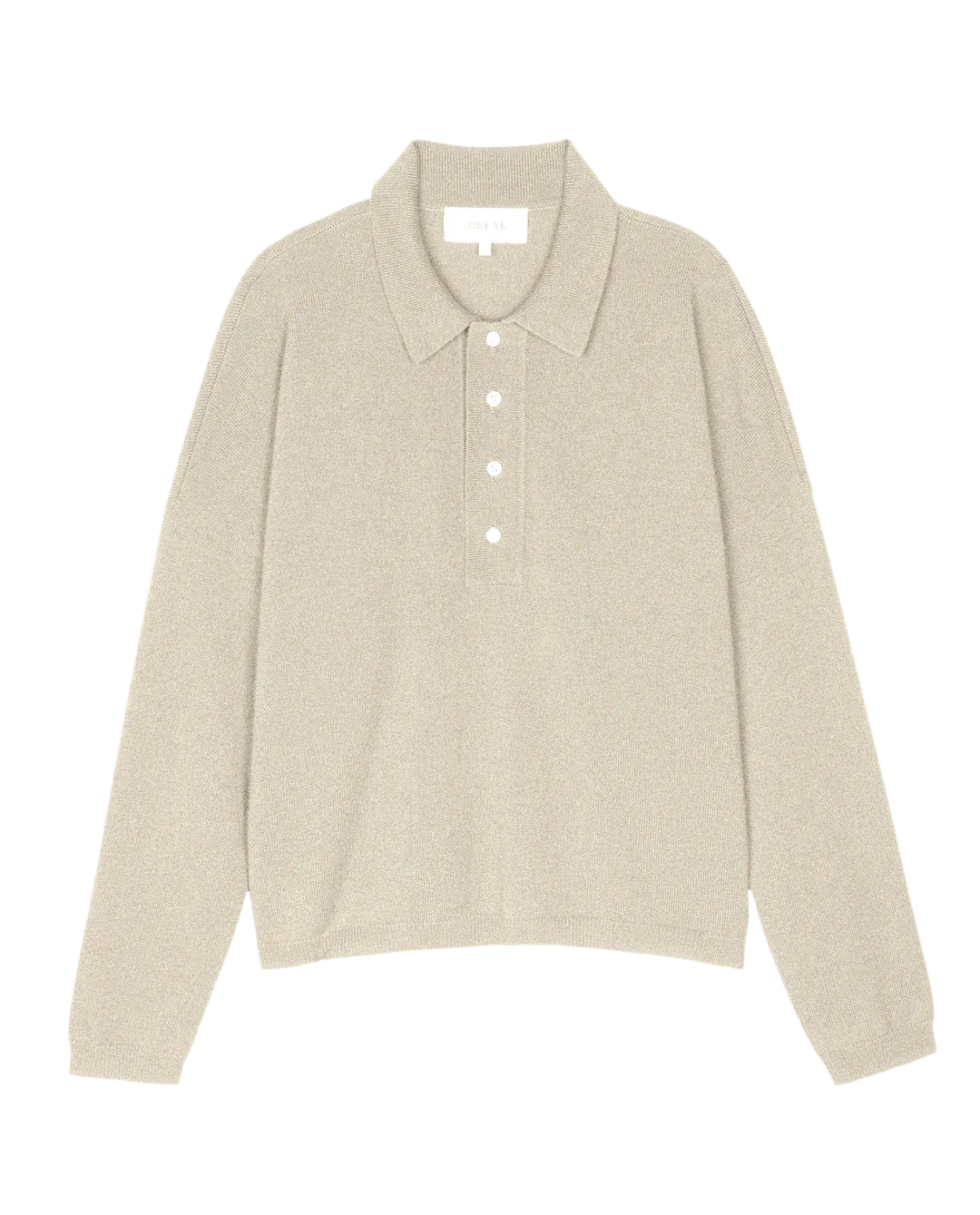 The Cashmere Polo Sweater- Ivory