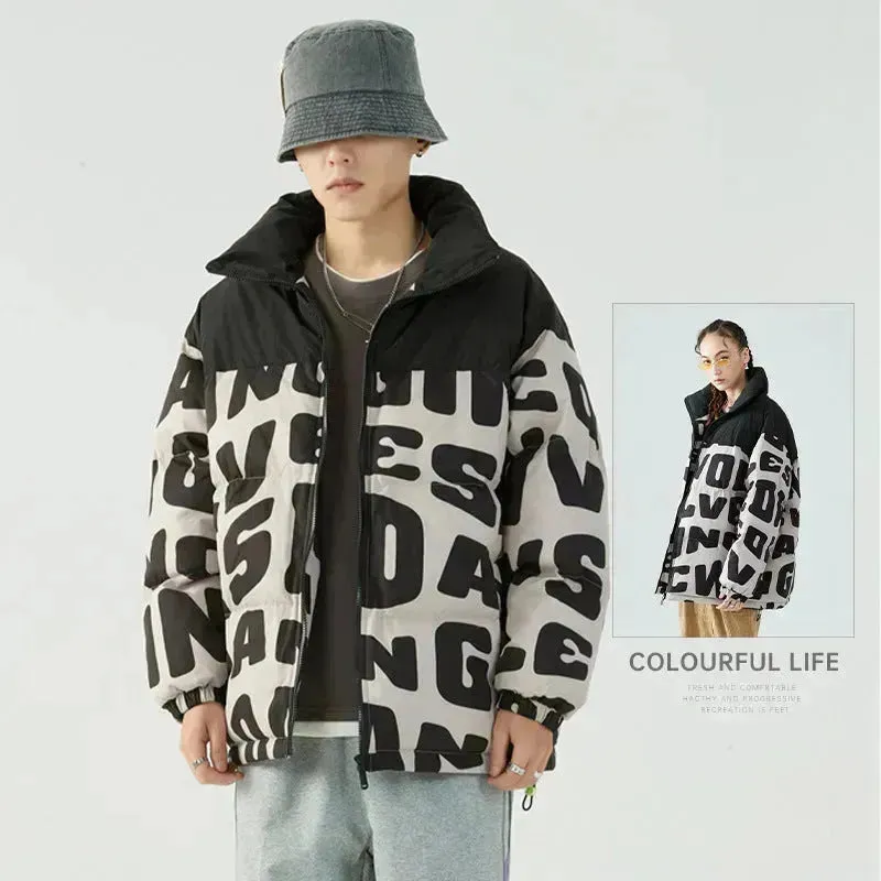 Unisex Teenagers Cotton Padded Hooded Winter Puffer Coat Jacket street style