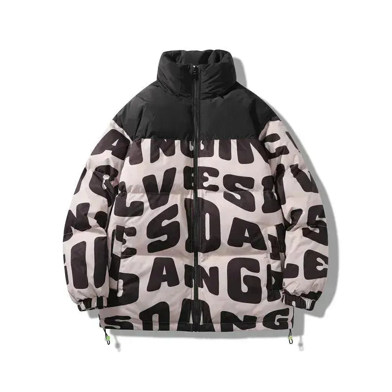 Unisex Teenagers Cotton Padded Hooded Winter Puffer Coat Jacket street style