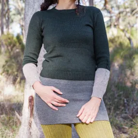 Women's Cable Colourblock Jumper in Baby Alpaca (AW23) *Last ones