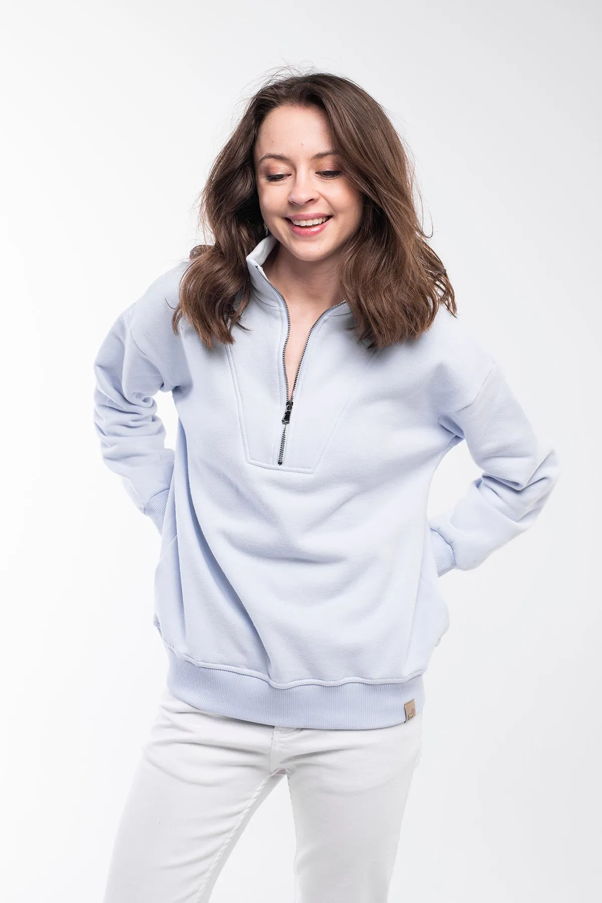 Zipped Neck Sweatshirt