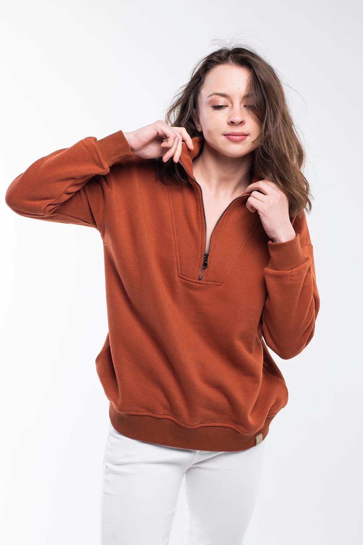 Zipped Neck Sweatshirt